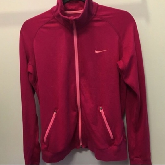 WOMENS PINK NIKE DRY-FIT ZIP UP - Picture 1 of 3